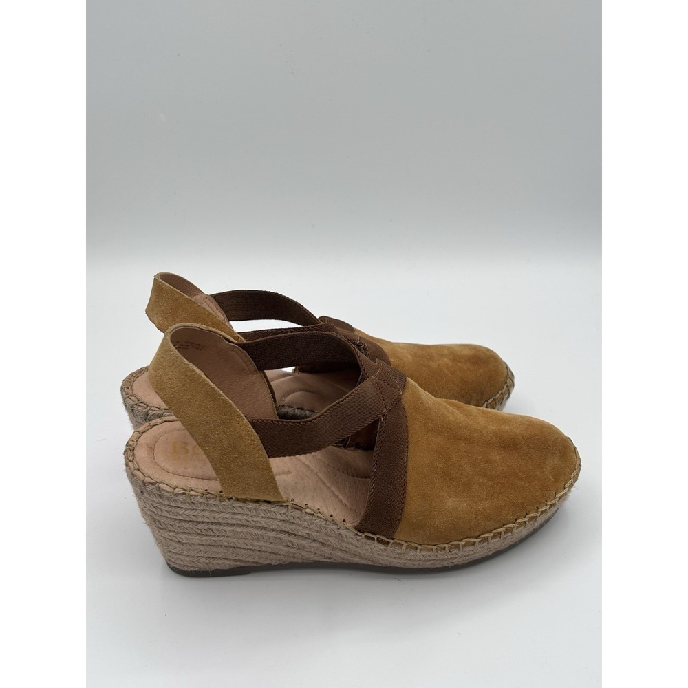 Born Women's Meade Sandle Sz 8 Wedge Platform Espadrille Mustard Suede Slingback - Picture 3 of 12